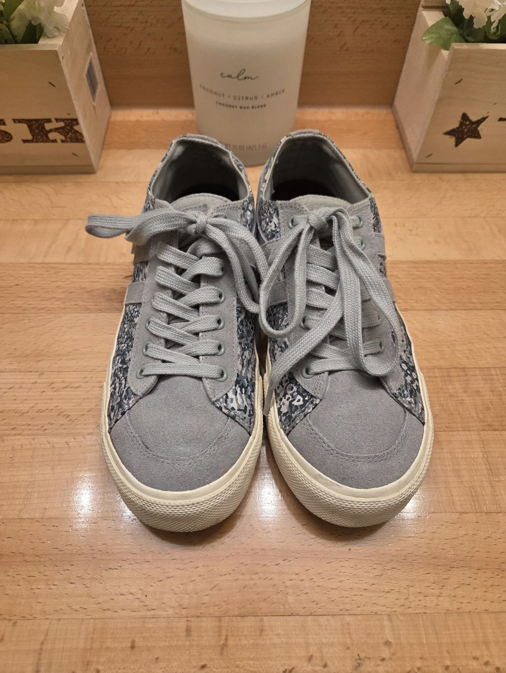 Gola x Liberty Art Fabrics Quota II Sneakers Blue Floral Canvas/Suede Size 8